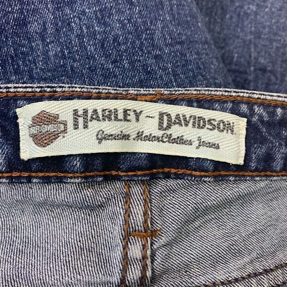 Harley Davidson Size 10 Long Denim Jeans (k1) - Picture 8 of 10